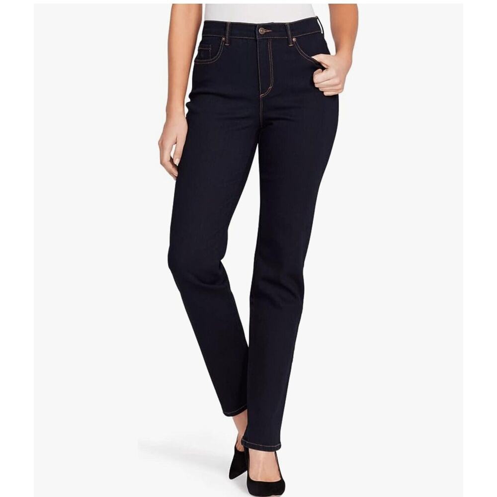 Gloria Vanderbilt womens Amanda Classic High Rise Tapered Jeans, Black, 4 Petite